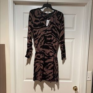 Rails Black and Brown Long Sleeve Dress